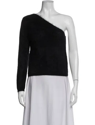 Pre-owned Lisa Yang Cashmere One-shoulder Sweater In Black