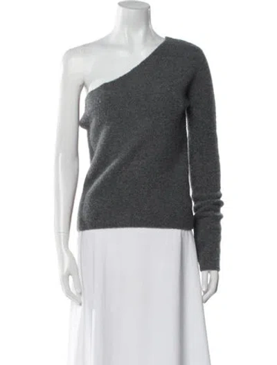 Pre-owned Lisa Yang Cashmere One-shoulder Sweater In Gray