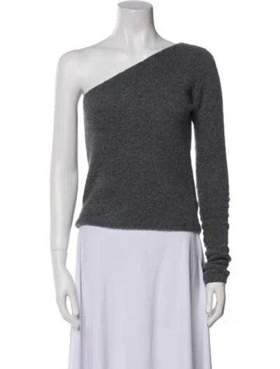 Pre-owned Lisa Yang Cashmere One-shoulder Sweater In Gray