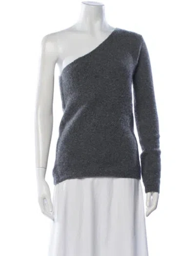 Pre-owned Lisa Yang Cashmere One-shoulder Sweater In Grey