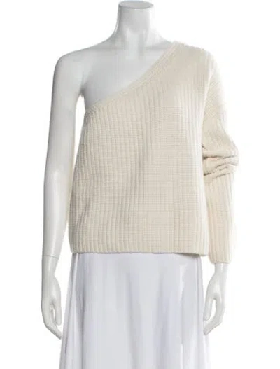 Pre-owned Lisa Yang Cashmere One-shoulder Sweater In Neutral