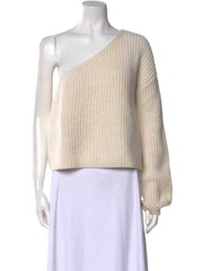 Pre-owned Lisa Yang Cashmere One-shoulder Sweater In Neutral