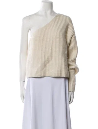 Pre-owned Lisa Yang Cashmere One-shoulder Sweater In Neutral