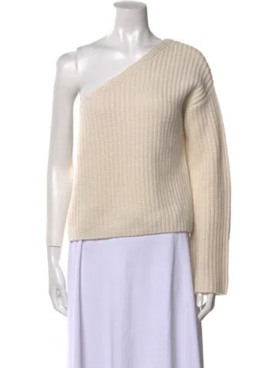 Pre-owned Lisa Yang Cashmere One-shoulder Sweater W/ Tags In White