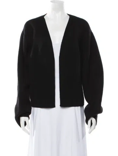 Pre-owned Lisa Yang Cashmere Open Front Sweater In Black