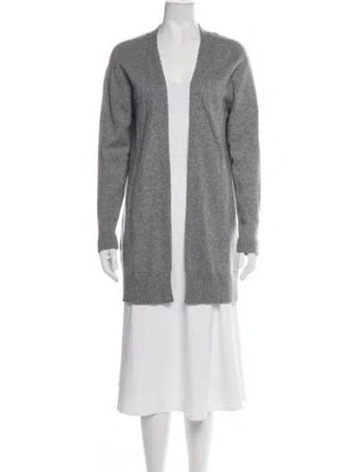 Pre-owned Lisa Yang Cashmere Open Front Sweater In Grey