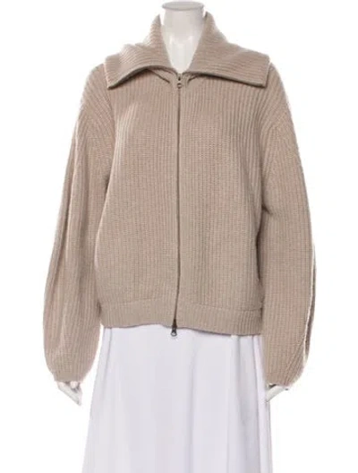 Pre-owned Lisa Yang Cashmere Open Front Sweater In Neutral