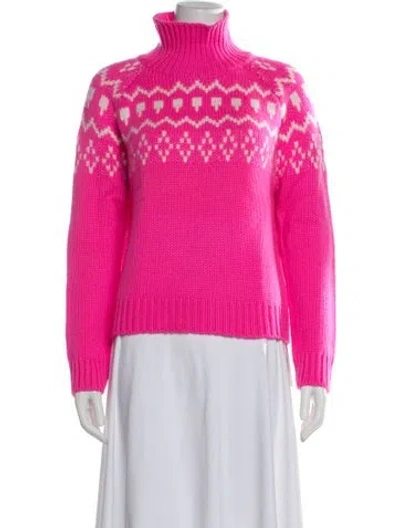 Pre-owned Lisa Yang Cashmere Patterned Sweater In Pink