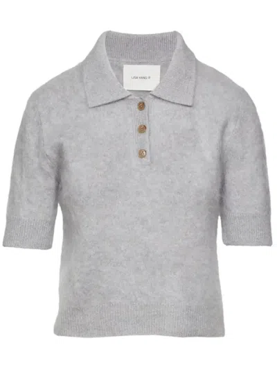 Lisa Yang Cashmere Polo Shirt In Grey