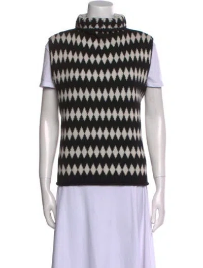 Pre-owned Lisa Yang Cashmere Printed Sweater In Black