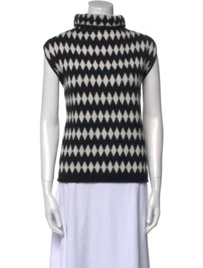 Pre-owned Lisa Yang Cashmere Printed Sweater In Black