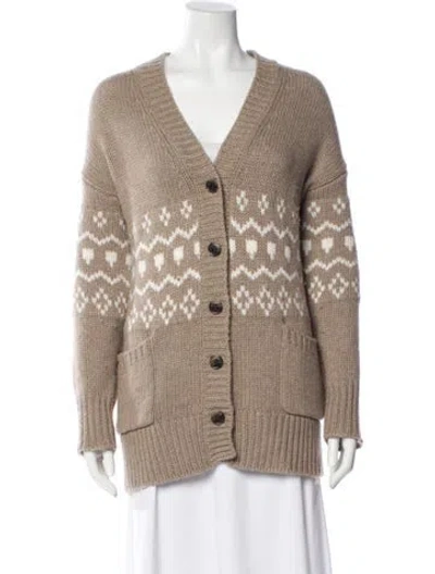 Pre-owned Lisa Yang Cashmere Printed Sweater In Neutral