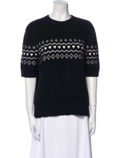 Pre-owned Lisa Yang Cashmere Printed Sweater W/ Tags In Blue