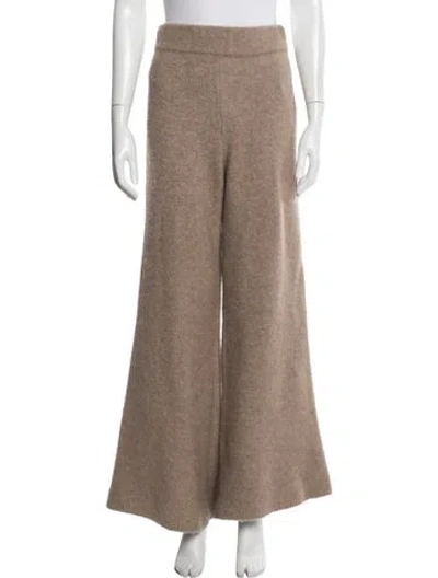 Pre-owned Lisa Yang Cashmere Raw-edge Trim Sweatpants In Neutrals
