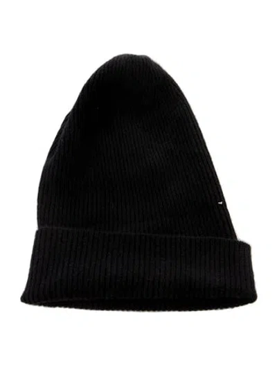 Pre-owned Lisa Yang Cashmere Rib Knit Beanie In Black