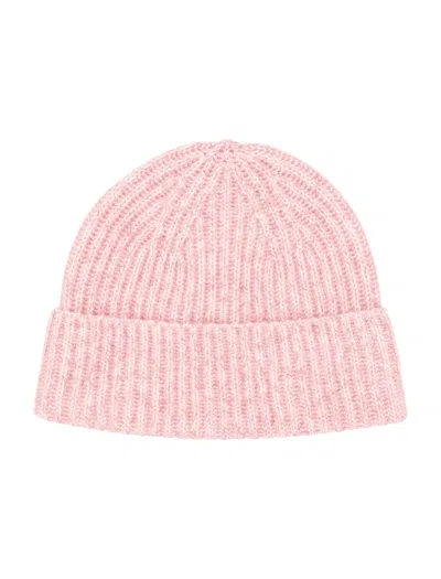 Lisa Yang Cashmere Ribbed Beanie Hat In Strawbarry Milkshake