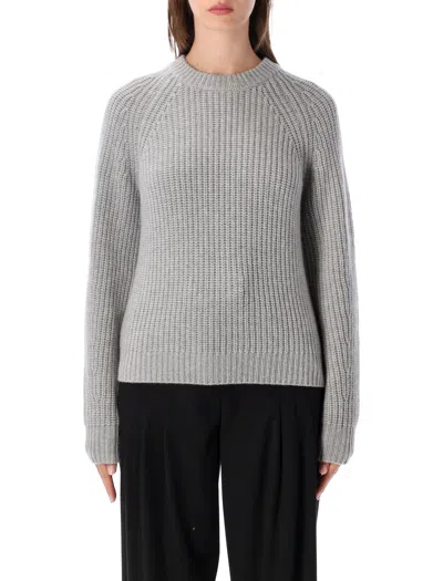 Lisa Yang Cashmere Ribbed Crewneck Sweater In Dove Gray