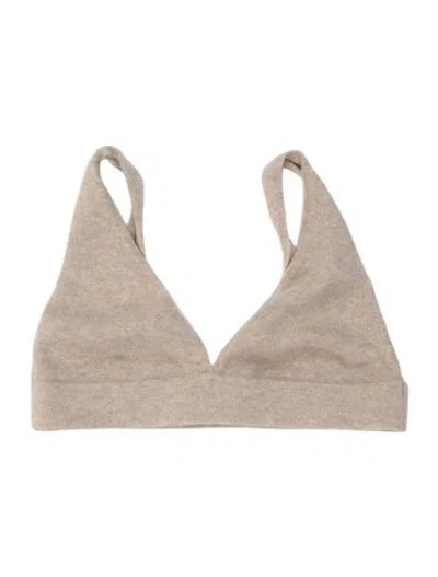 Pre-owned Lisa Yang Cashmere Scoop Neck Sports Bra In Neutrals