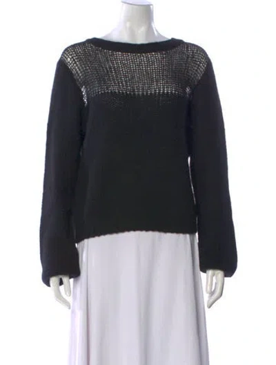Pre-owned Lisa Yang Cashmere Scoop Neck Sweater In Black