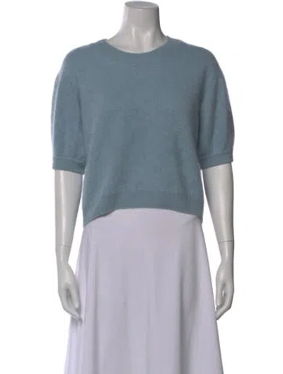 Pre-owned Lisa Yang Cashmere Scoop Neck Sweater In Blue