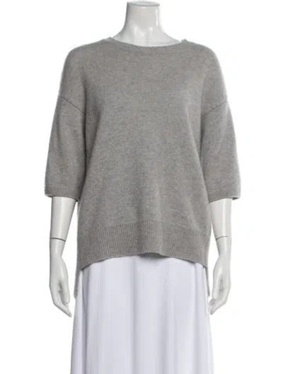 Pre-owned Lisa Yang Cashmere Scoop Neck Sweater In Gray
