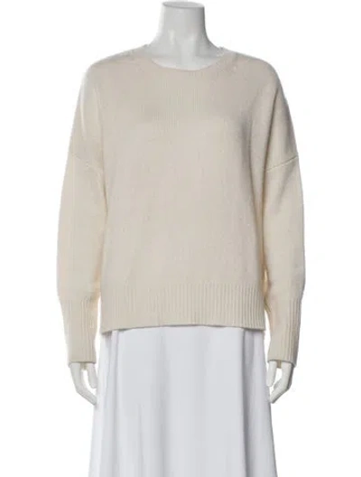 Pre-owned Lisa Yang Cashmere Scoop Neck Sweater In Neutral