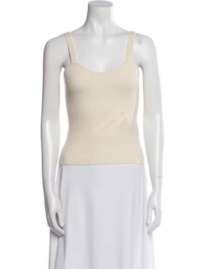Pre-owned Lisa Yang Cashmere Scoop Neck Sweater In Neutral