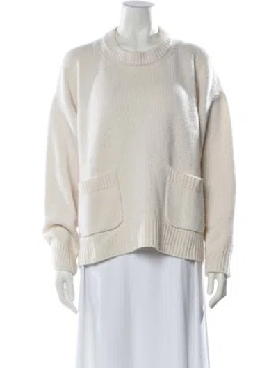 Pre-owned Lisa Yang Cashmere Scoop Neck Sweater In Neutral