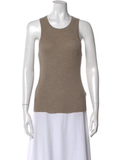 Pre-owned Lisa Yang Cashmere Scoop Neck Sweater In Neutral