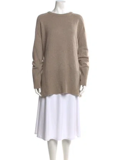 Pre-owned Lisa Yang Cashmere Scoop Neck Sweater In Neutral