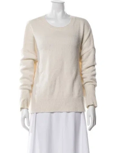Pre-owned Lisa Yang Cashmere Scoop Neck Sweater In Neutral