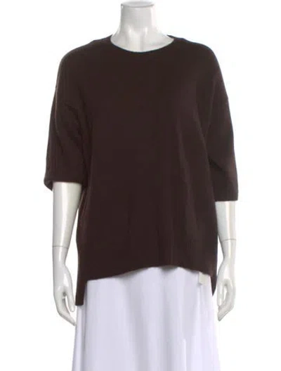 Pre-owned Lisa Yang Cashmere Scoop Neck Sweater W/ Tags In Brown