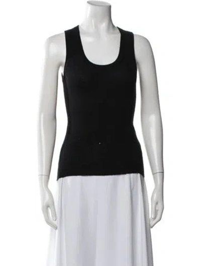 Pre-owned Lisa Yang Cashmere Scoop Neck Top In Black