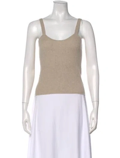 Pre-owned Lisa Yang Cashmere Scoop Neck Top In Neutral