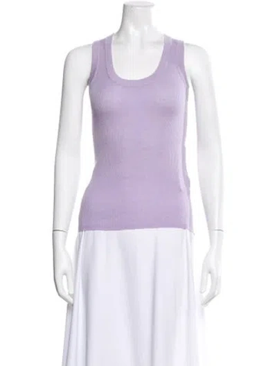 Pre-owned Lisa Yang Cashmere Scoop Neck Top In Purple