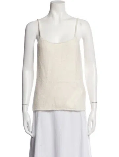Pre-owned Lisa Yang Cashmere Scoop Neck Top W/ Tags In Neutrals