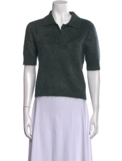 Pre-owned Lisa Yang Cashmere Short Sleeve Polo In Green