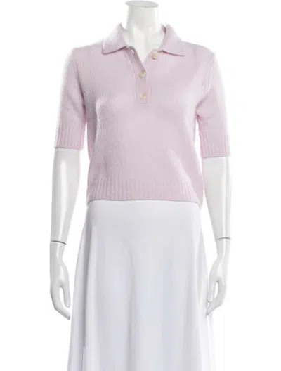 Pre-owned Lisa Yang Cashmere Short Sleeve Polo In Pink