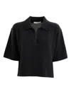 Lisa Yang Cashmere Short-sleeve Polo Top In Black