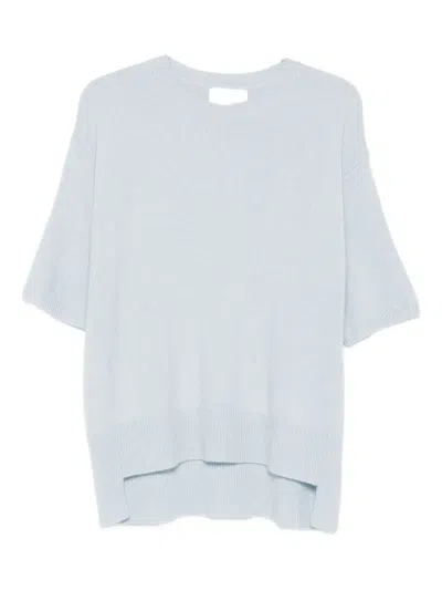 Lisa Yang Cashmere Short Sleeve Top In Blue