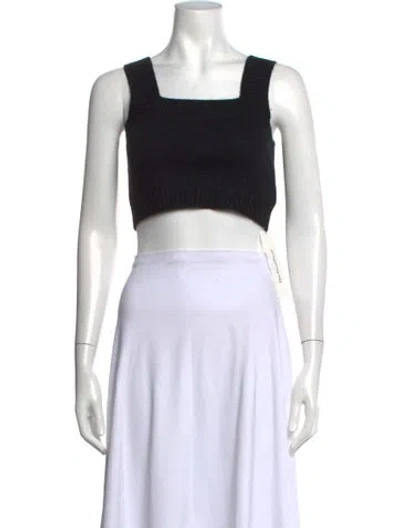 Pre-owned Lisa Yang Cashmere Square Neckline Crop Top In Neutrals