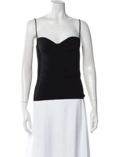 Pre-owned Lisa Yang Cashmere Square Neckline Crop Top In White
