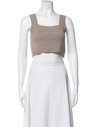 Pre-owned Lisa Yang Cashmere Square Neckline Sweater In Neutrals