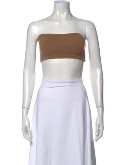 Pre-owned Lisa Yang Cashmere Strapless Crop Top W/ Tags In Black