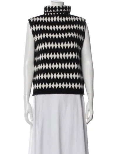 Pre-owned Lisa Yang Cashmere Striped Sweater In Black