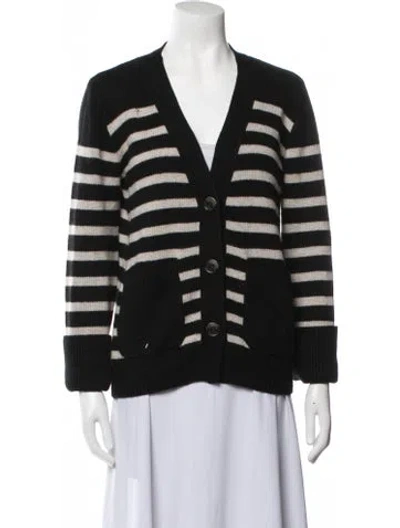 Pre-owned Lisa Yang Cashmere Striped Sweater In Black