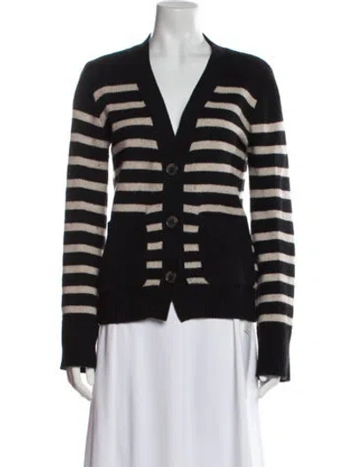 Pre-owned Lisa Yang Cashmere Striped Sweater In Black