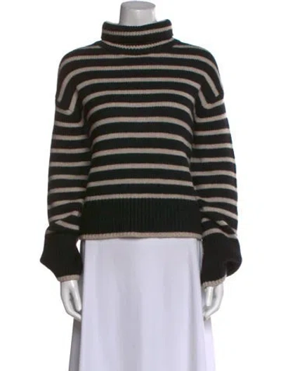 Pre-owned Lisa Yang Cashmere Striped Sweater In Black