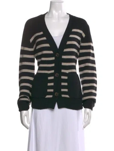 Pre-owned Lisa Yang Cashmere Striped Sweater In Black