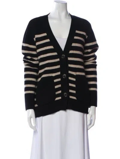 Pre-owned Lisa Yang Cashmere Striped Sweater In Black